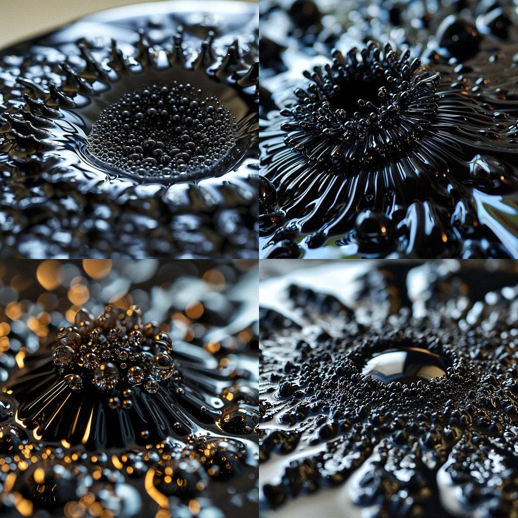 Ferrofluid style, Midjourney V6, render 1 of 4