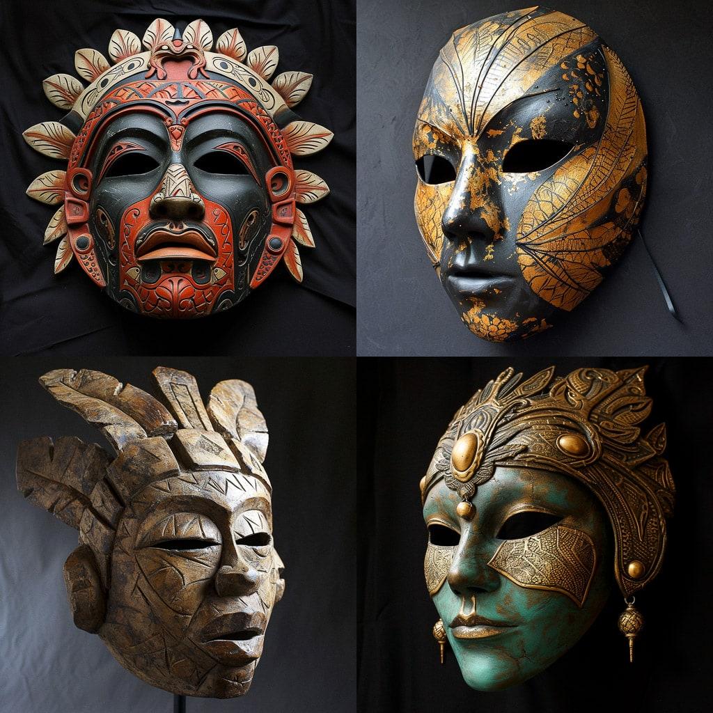 Festima mask style, Midjourney V6, render 1 of 4