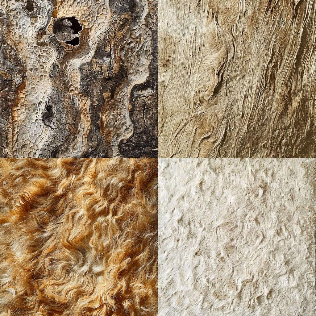 Fibrous texture style, Midjourney V6, render 1 of 4