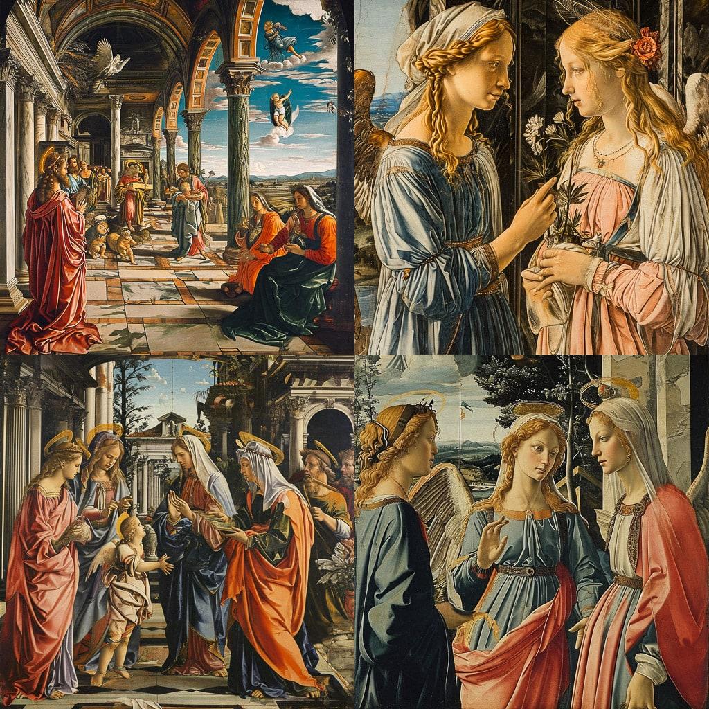 Filippino Lippi style, Midjourney V6, render 1 of 4