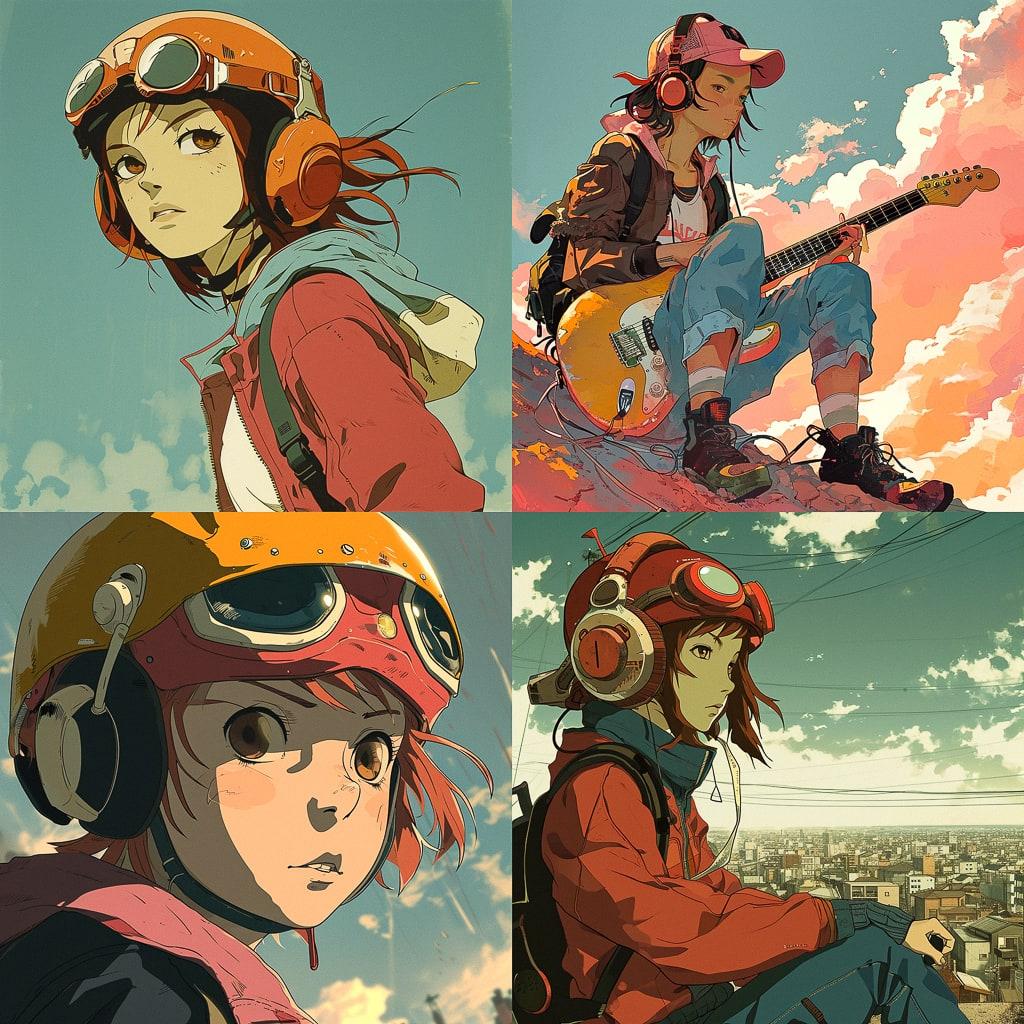 FLCL style, Midjourney V6, render 1 of 4