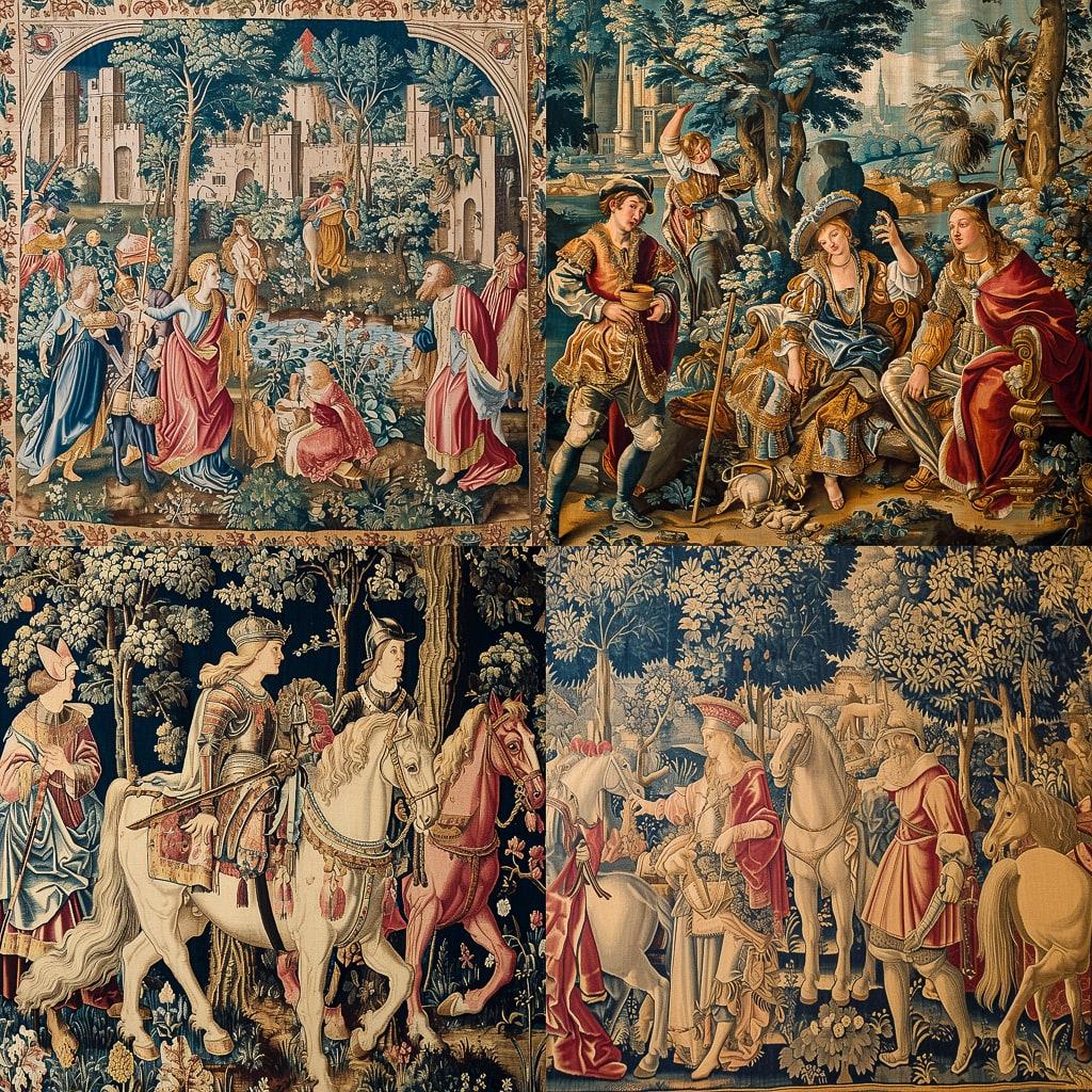 Flemish tapestry style, Midjourney V6, render 1 of 4