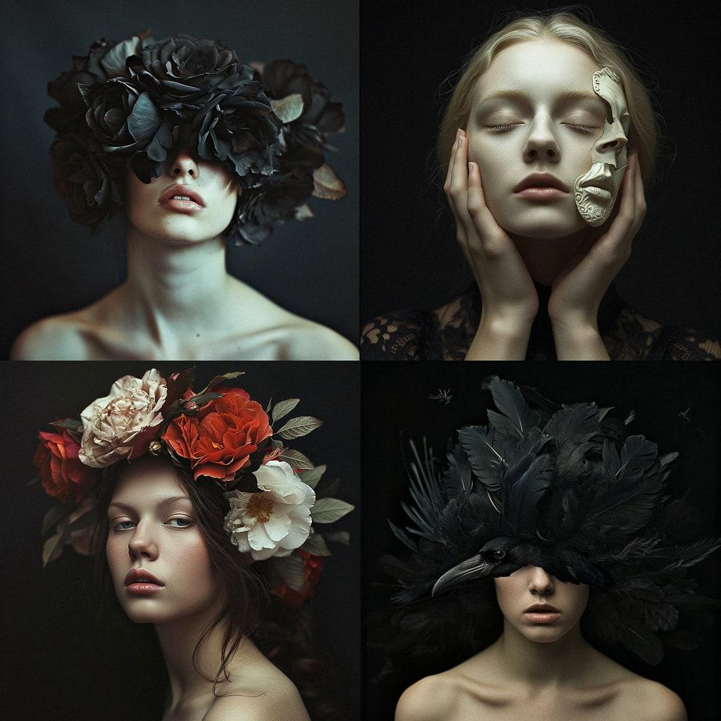 Flora Borsi style, Midjourney V6, render 1 of 4