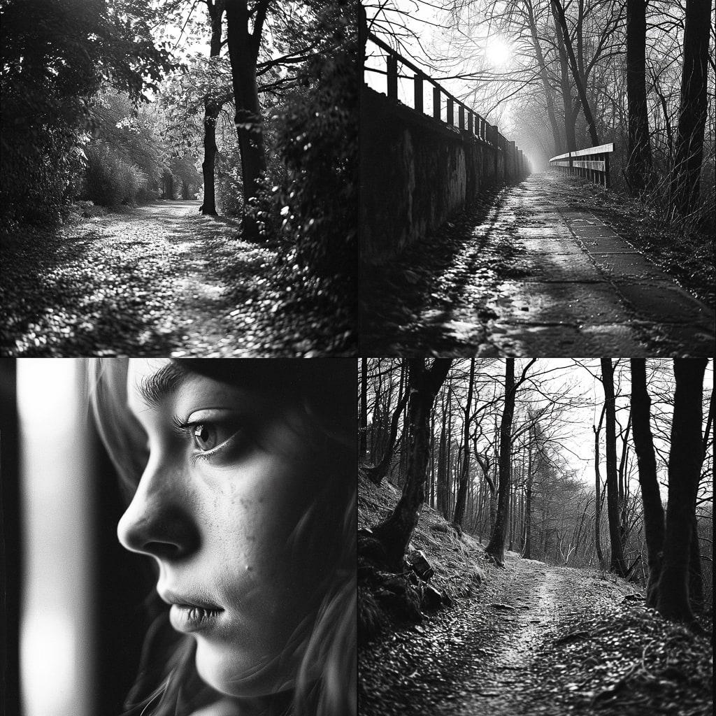 Fomapan 400 style, Midjourney V6, render 1 of 4