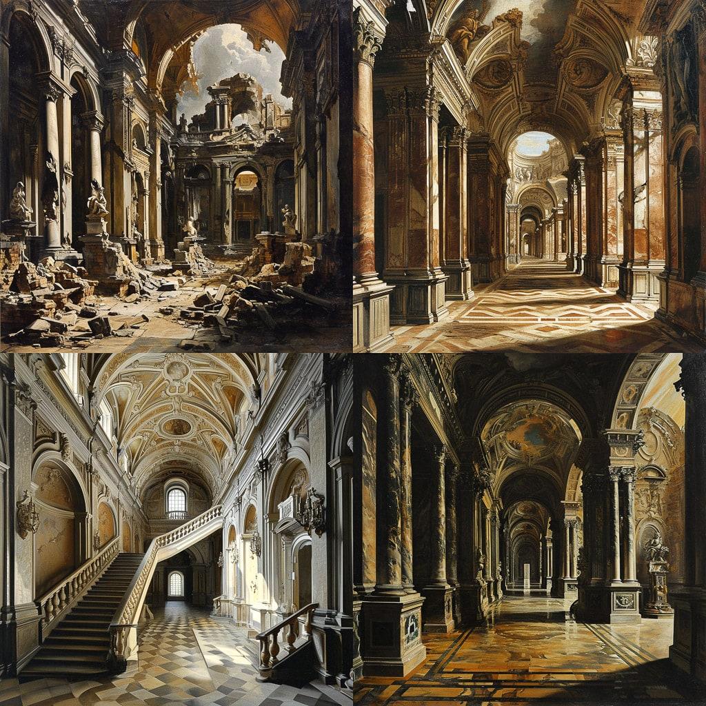 Francesco Borromini style, Midjourney V6, render 1 of 4