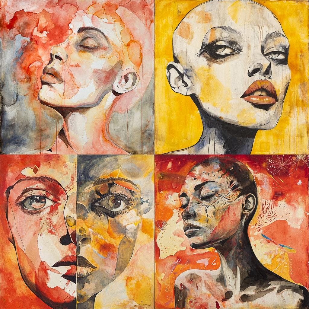 Francesco Clemente style, Midjourney V6, render 1 of 4