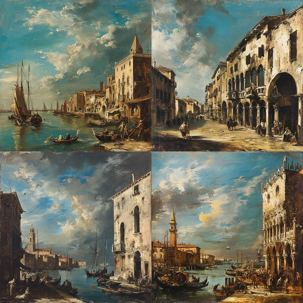 Francesco Guardi style, Midjourney V6, render 1 of 4