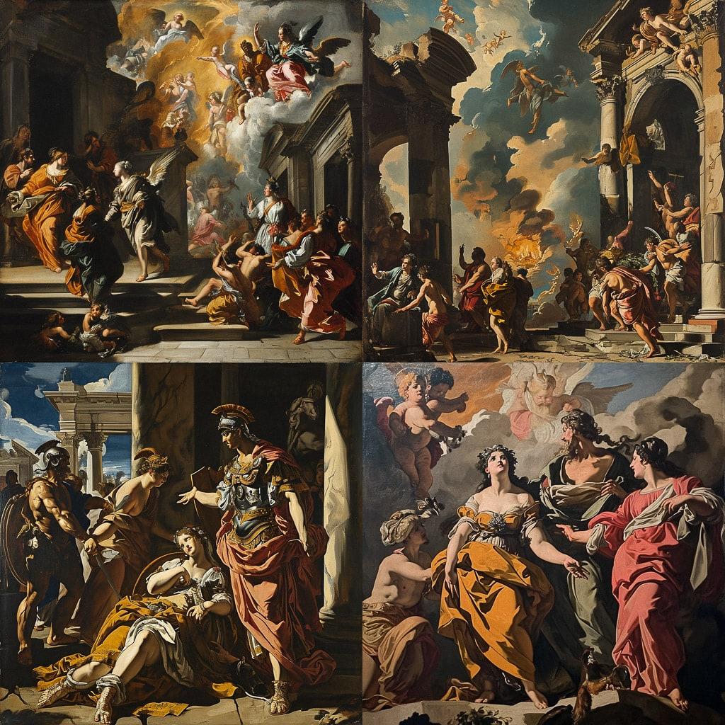 Francesco Solimena style, Midjourney V6, render 1 of 4