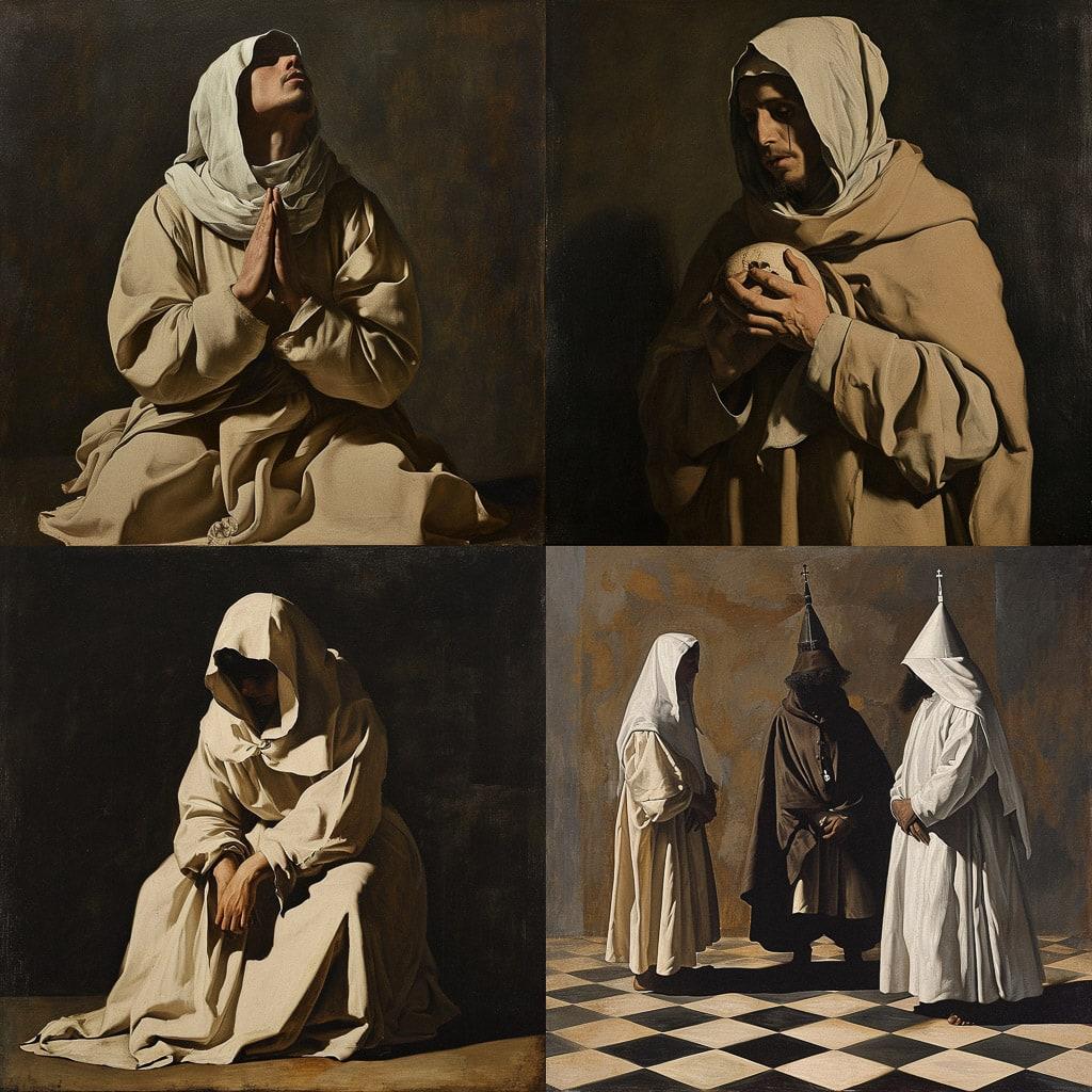 Francisco de Zurbaran style, Midjourney V6, render 1 of 4