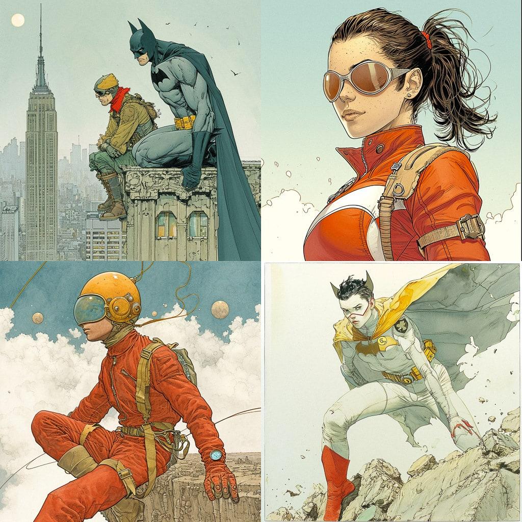 Frank Quitely style, Midjourney V6, render 1 of 4