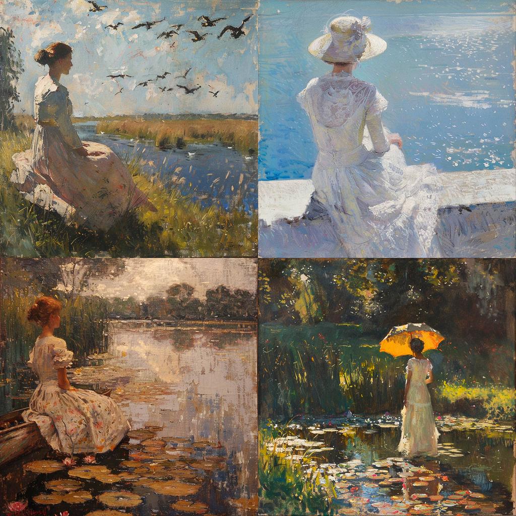 Frank Weston Benson style, Midjourney V6, render 1 of 4