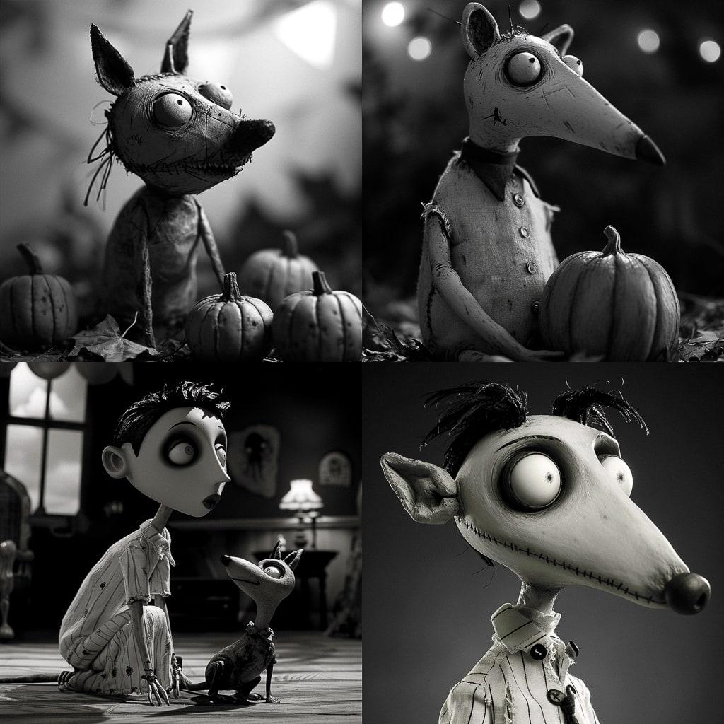 Frankenweenie style, Midjourney V6, render 1 of 4