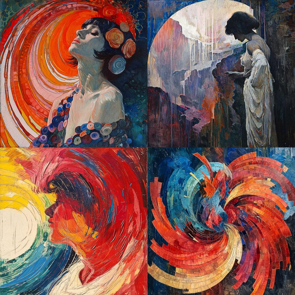 Frantisek Kupka style, Midjourney V6, render 1 of 4