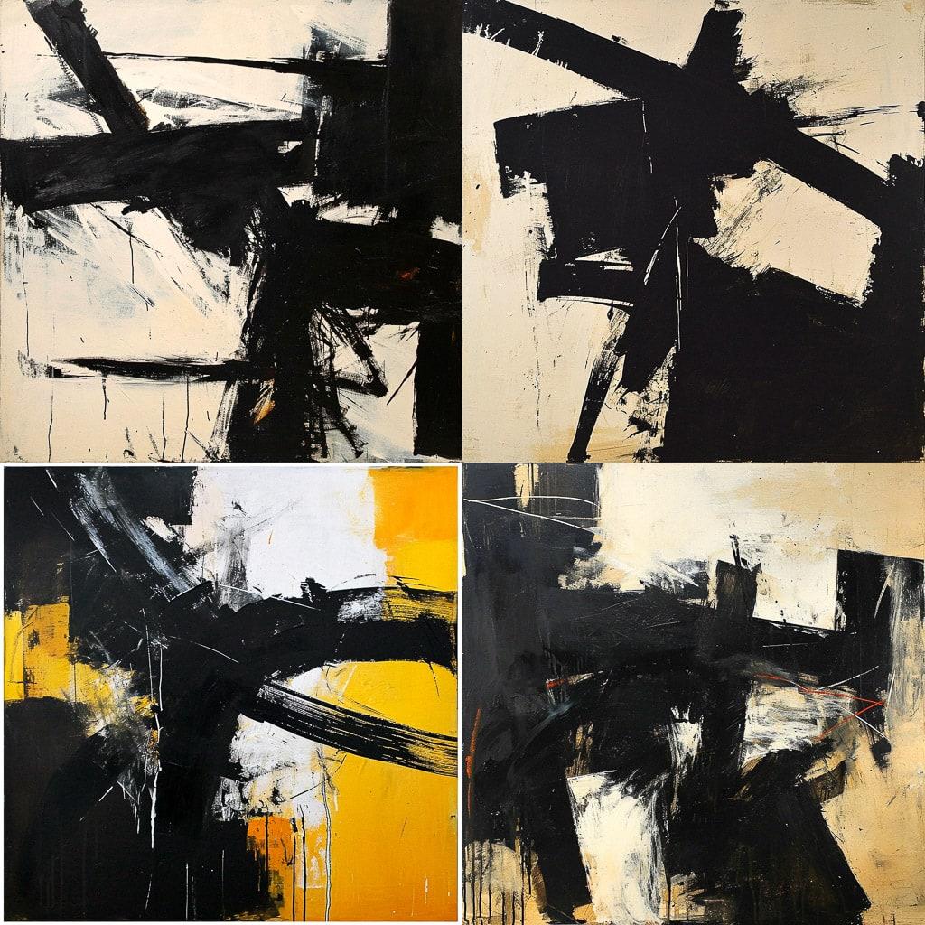 Franz Kline style, Midjourney V6, render 1 of 4