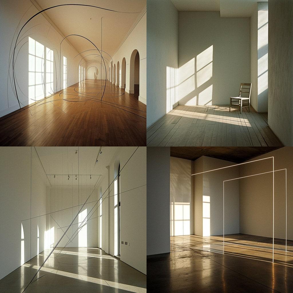 Fred Sandback style, Midjourney V6, render 1 of 4