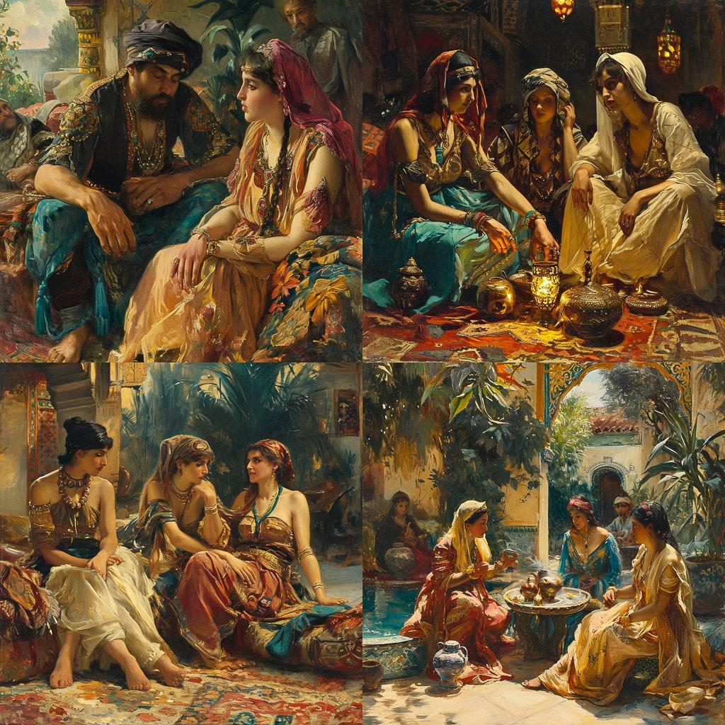 Frederick Arthur Bridgman style, Midjourney V6, render 1 of 4