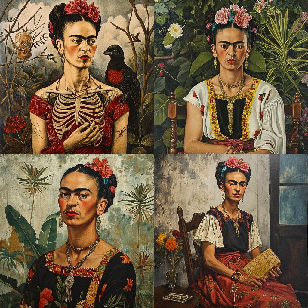 Frida Kahlo style, Midjourney V6, render 1 of 4
