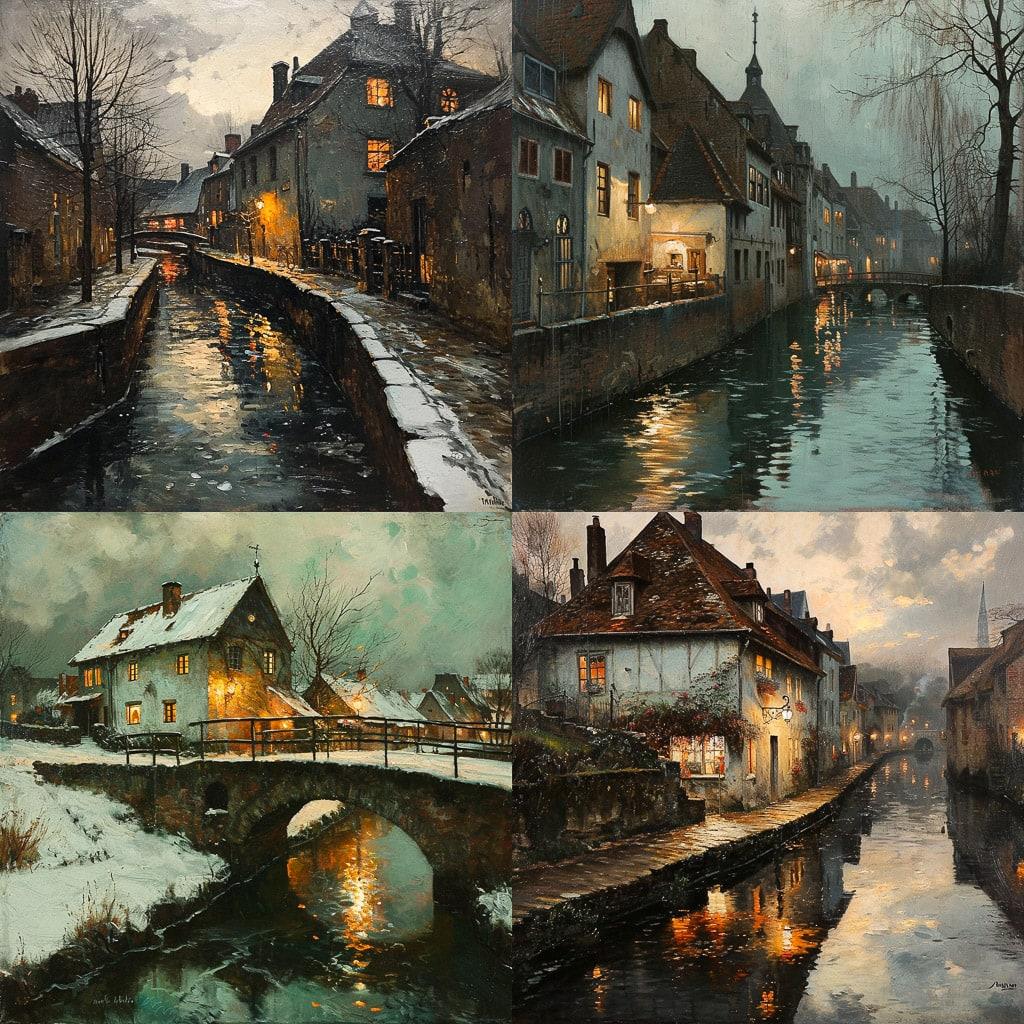 Frits Thaulow style, Midjourney V6, render 1 of 4