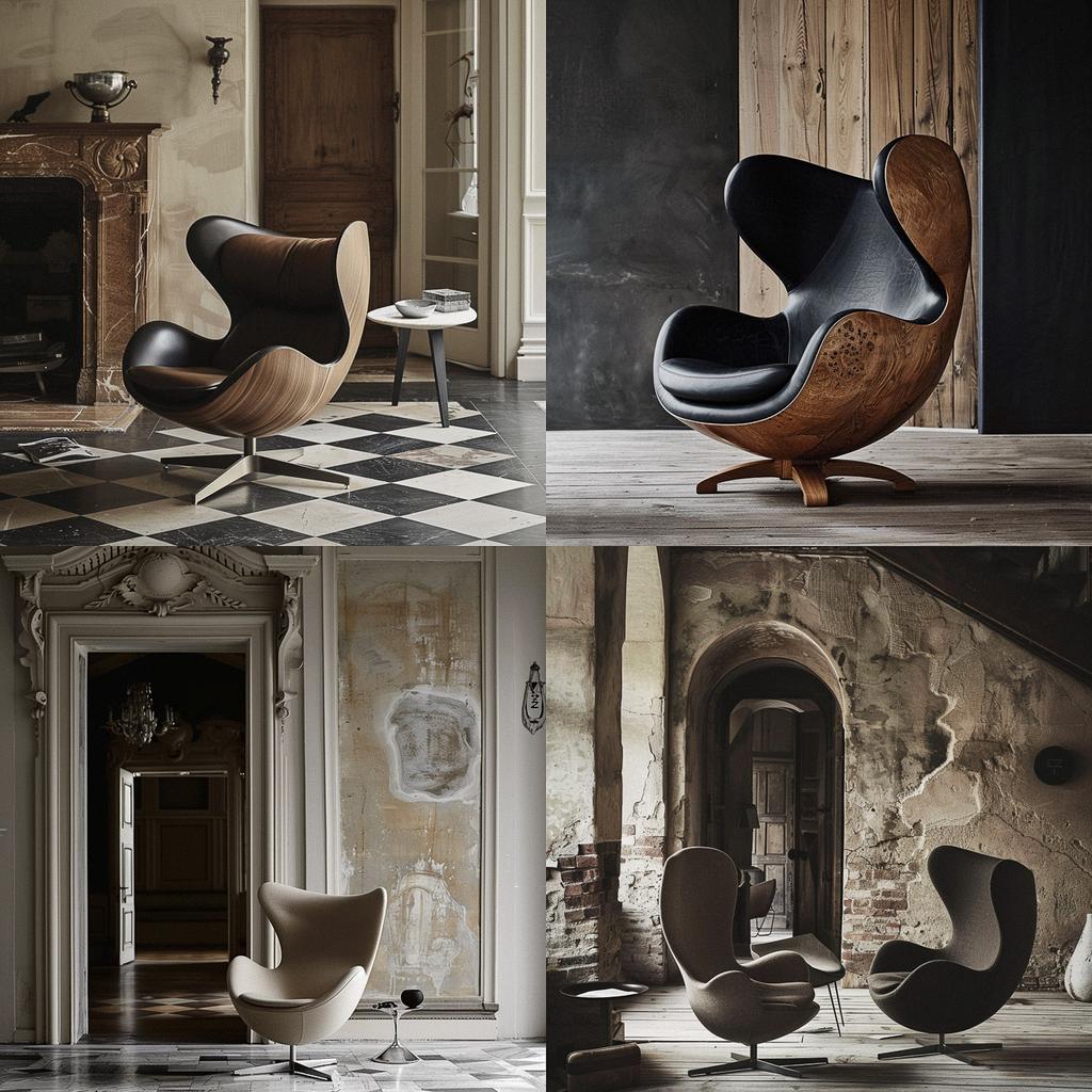 Fritz Hansen style, Midjourney V6, render 1 of 4