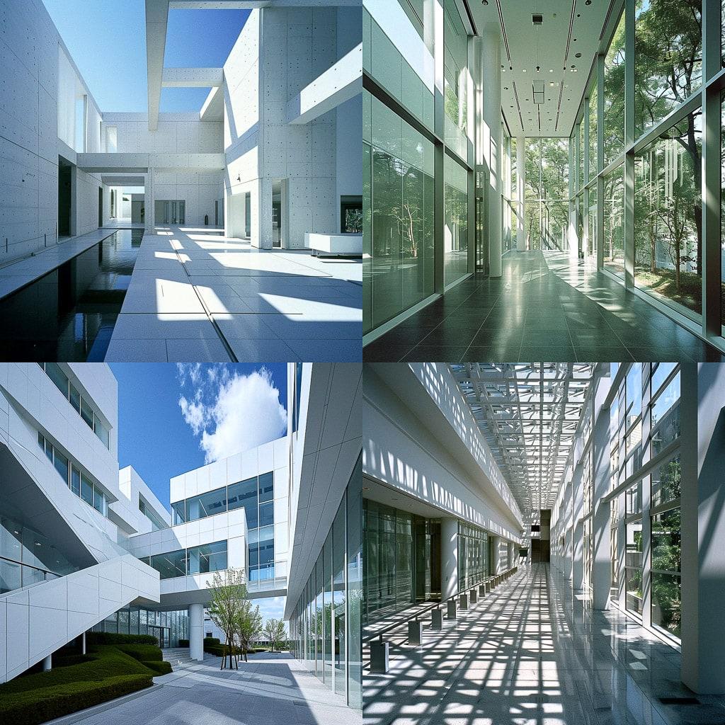 Fumihiko Maki style, Midjourney V6, render 1 of 4