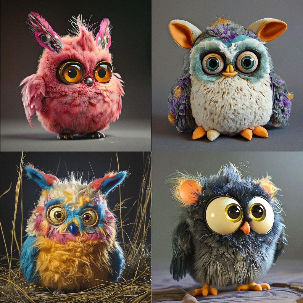 Furby style, Midjourney V6, render 1 of 4
