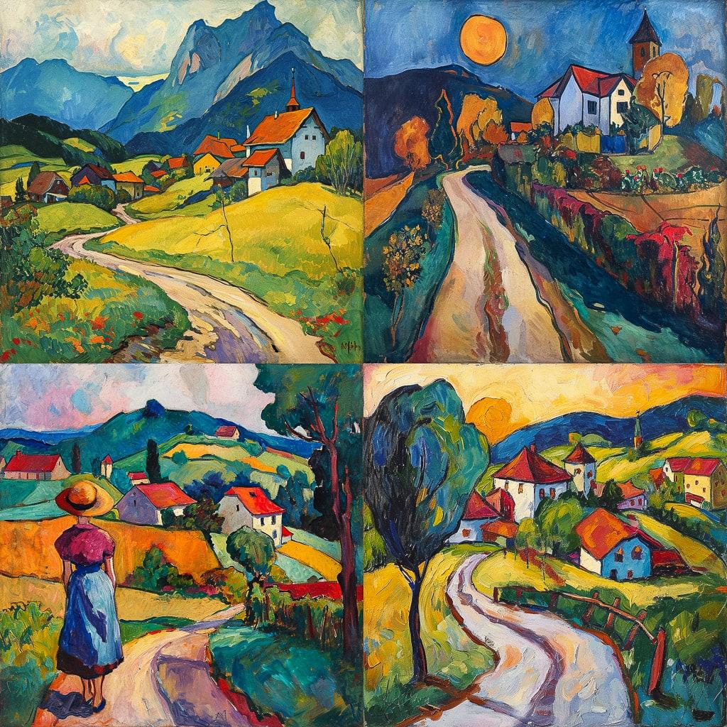 Gabriele Munter style, Midjourney V6, render 1 of 4