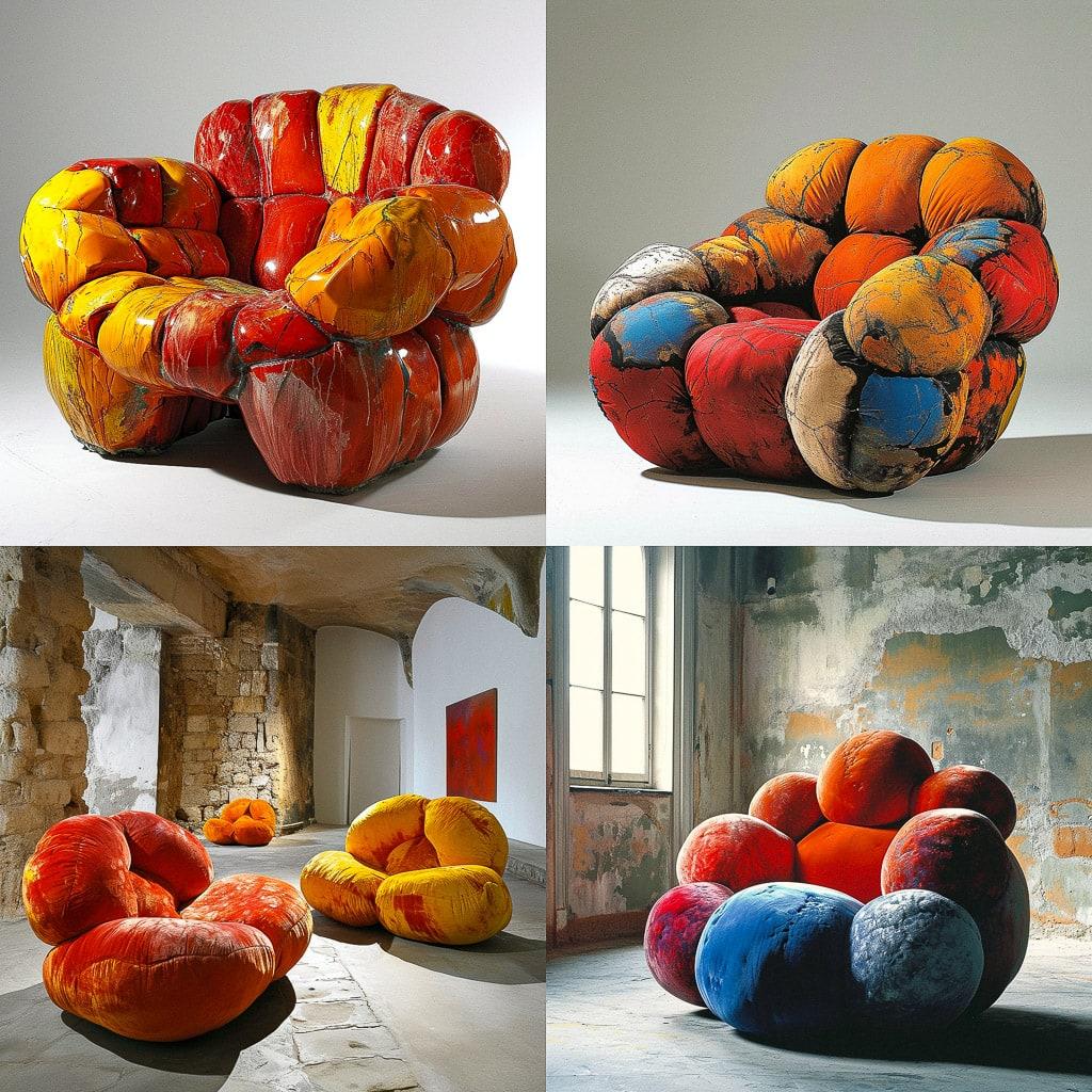 Gaetano Pesce style, Midjourney V6, render 1 of 4