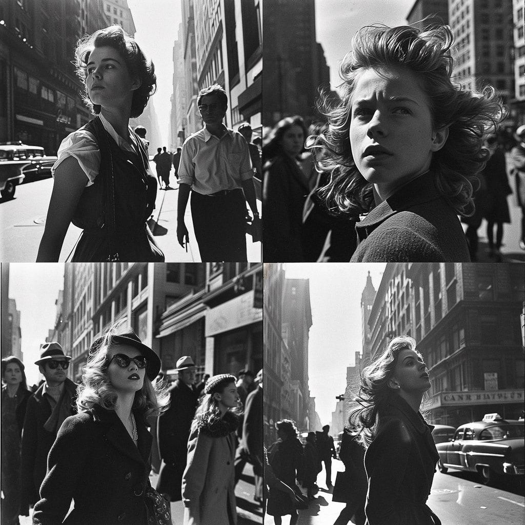 Garry Winogrand style, Midjourney V6, render 1 of 4