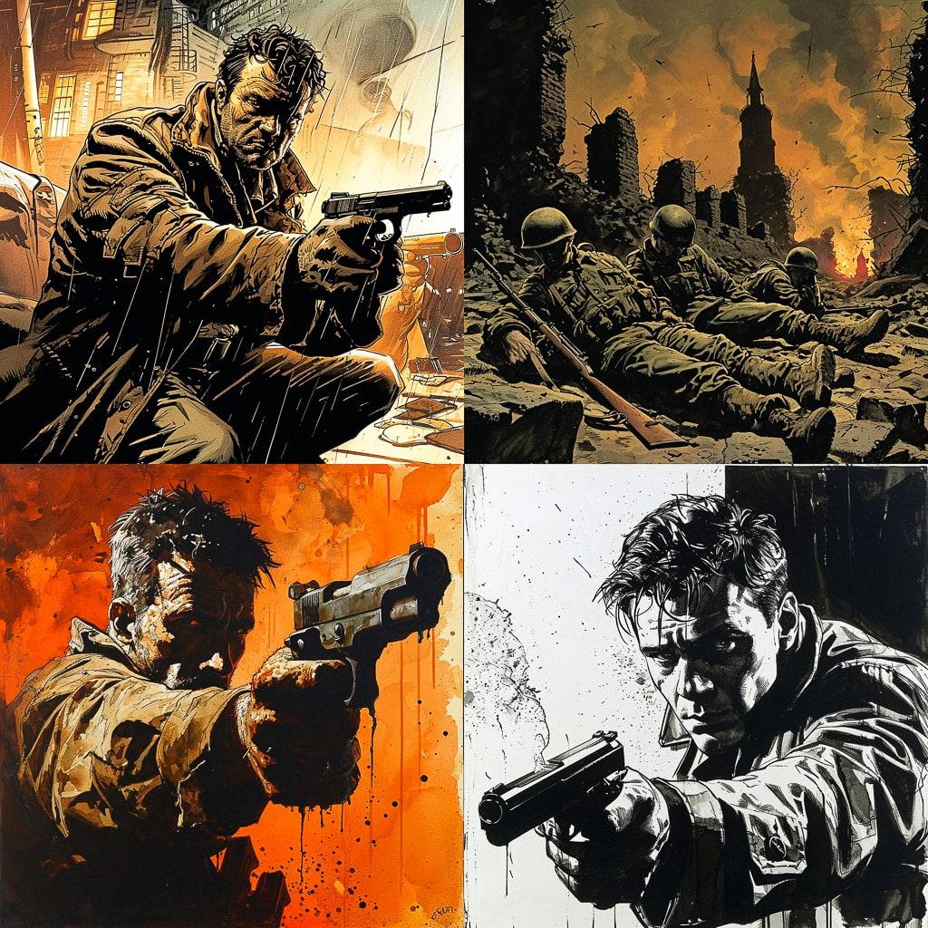 Garth Ennis style, Midjourney V6, render 1 of 4