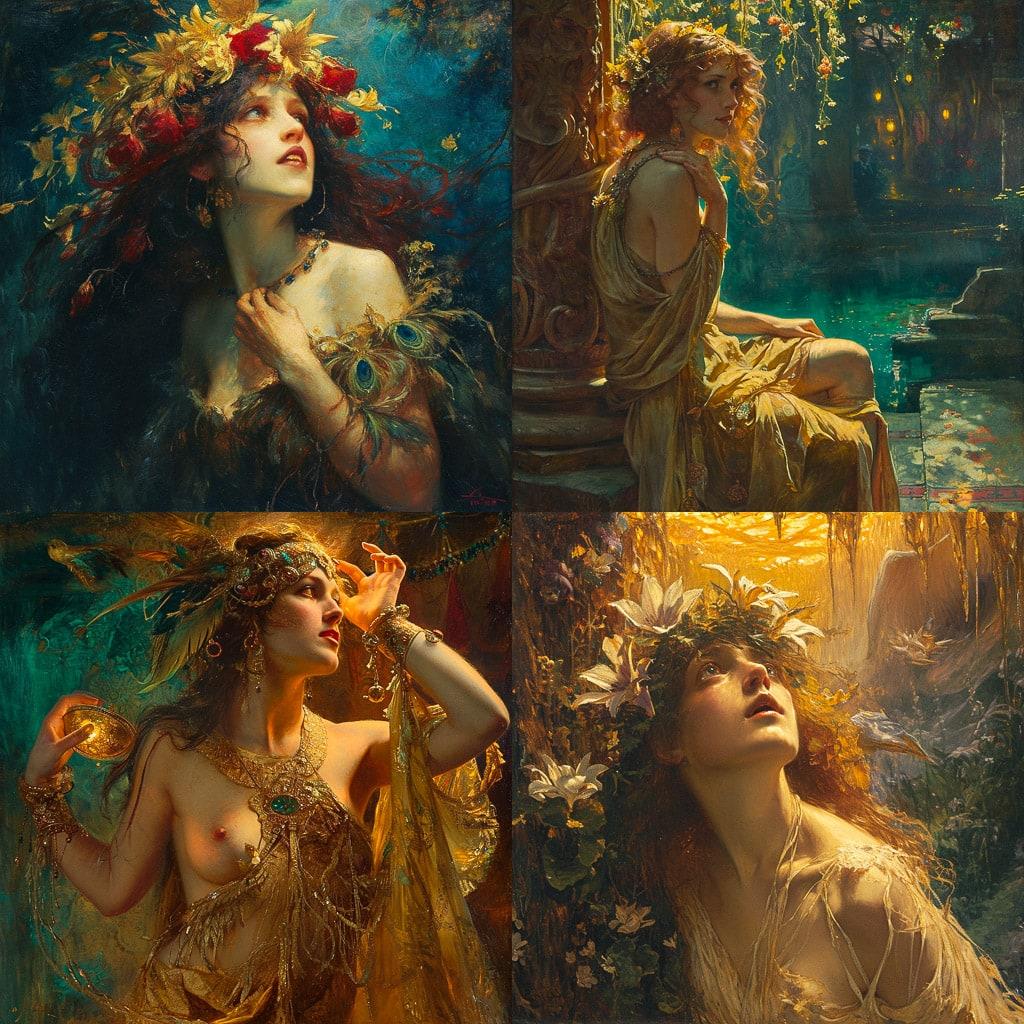 Gaston Bussiere style, Midjourney V6, render 1 of 4