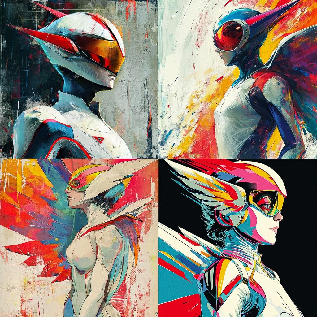 Gatchaman style, Midjourney V6, render 1 of 4
