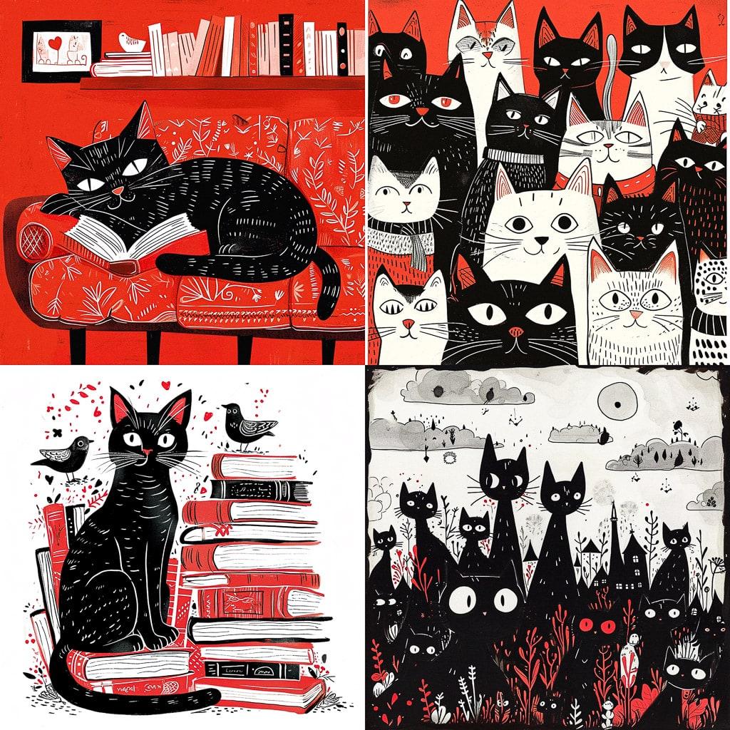 Gemma Correll style, Midjourney V6, render 1 of 4
