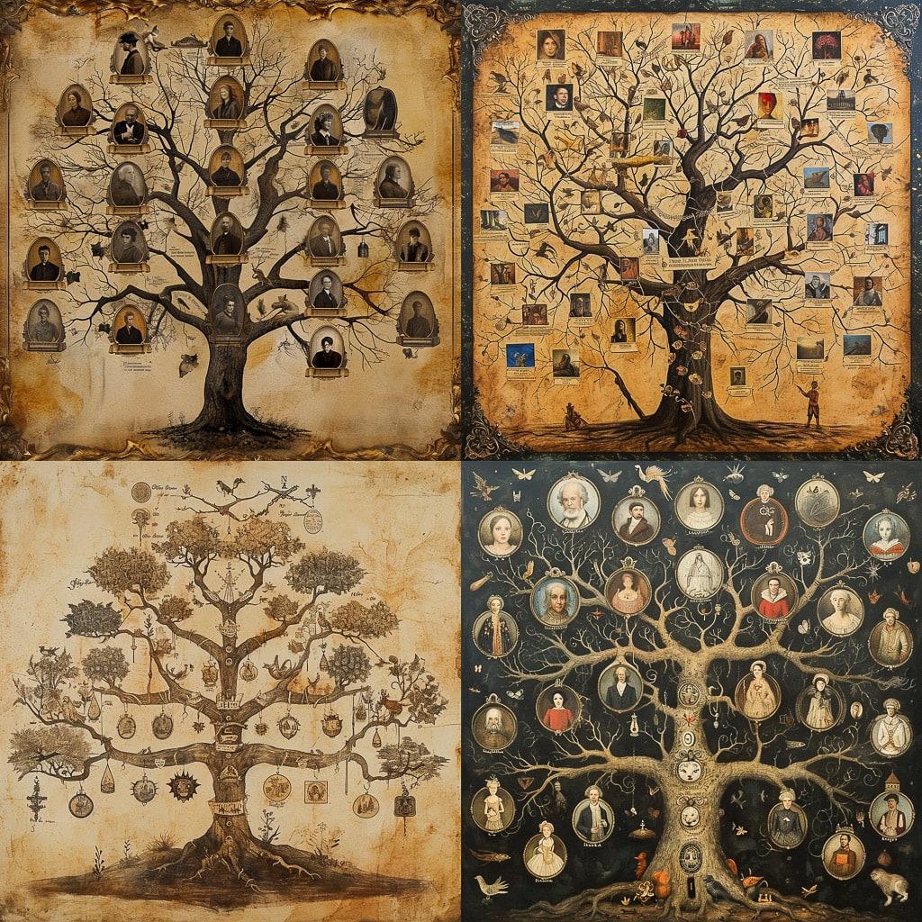 Genealogical tree style, Midjourney V6, render 1 of 4