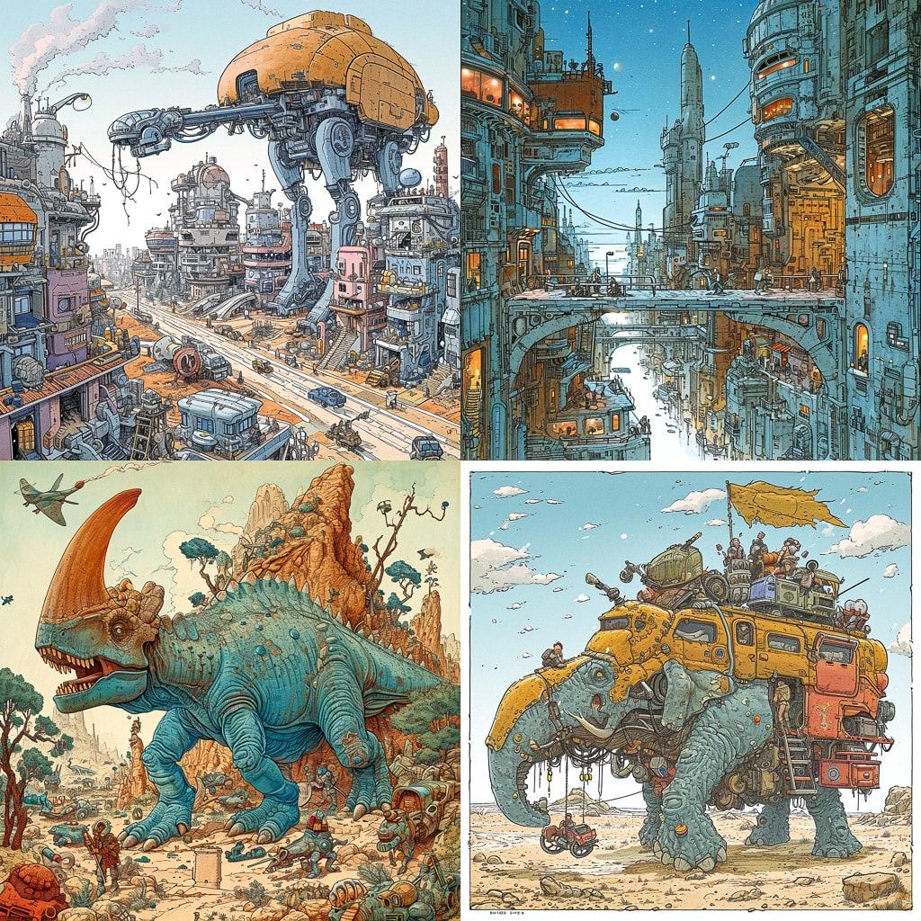 Geof Darrow style, Midjourney V6, render 1 of 4