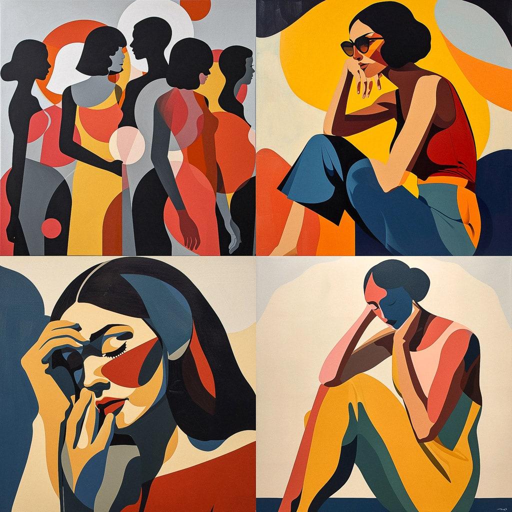 Geoff McFetridge style, Midjourney V6, render 1 of 4