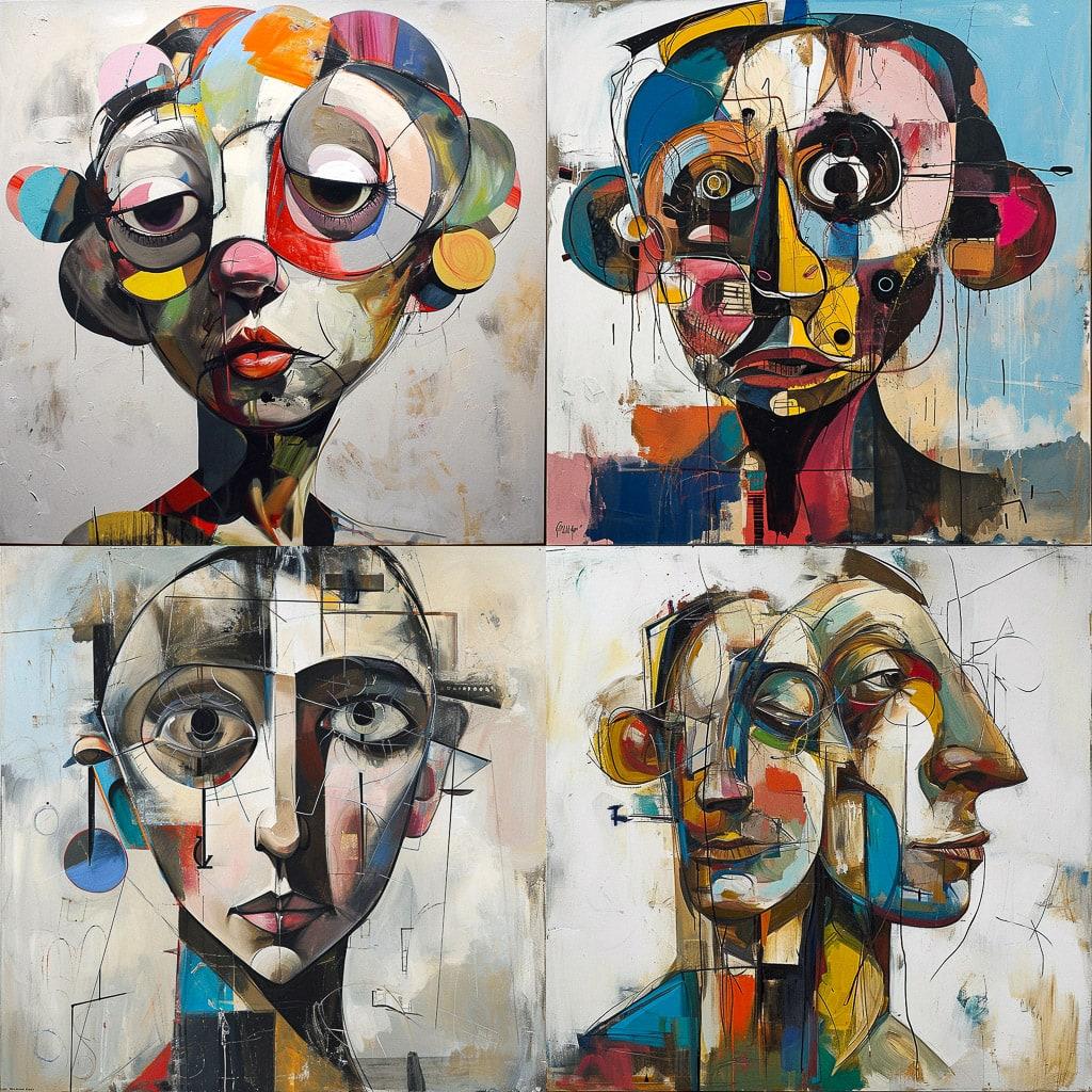 George Condo style, Midjourney V6, render 1 of 4
