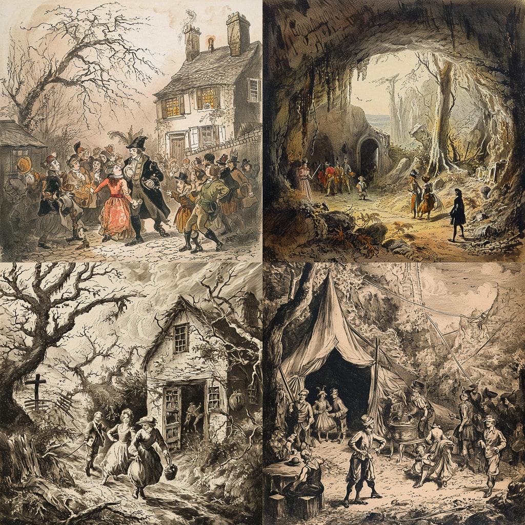 George Cruikshank style, Midjourney V6, render 1 of 4