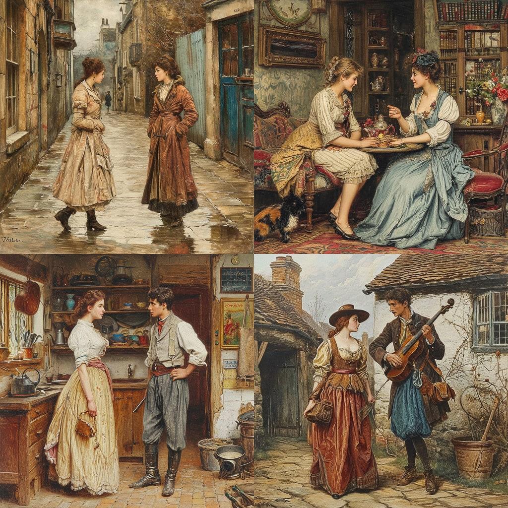George Goodwin Kilburne style, Midjourney V6, render 1 of 4