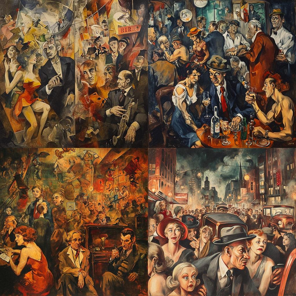 George Grosz style, Midjourney V6, render 1 of 4