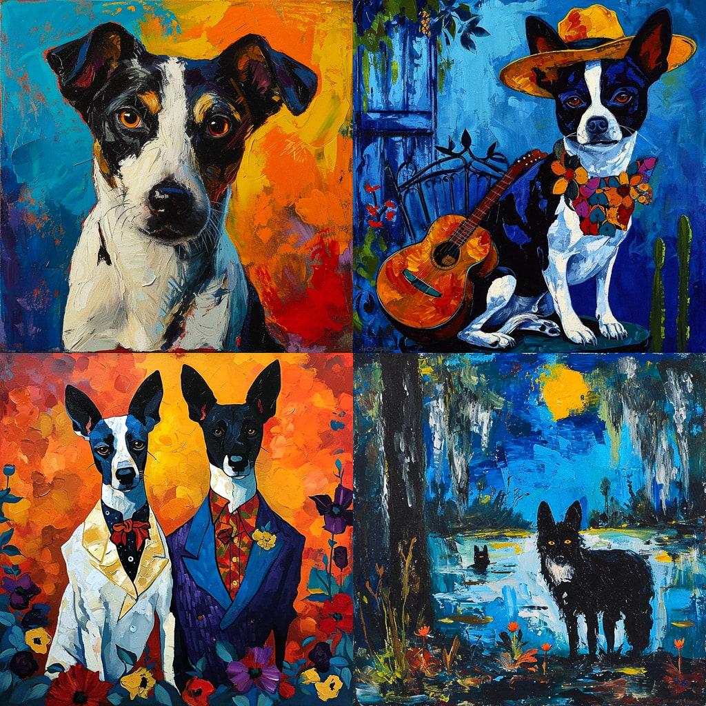George Rodrigue style, Midjourney V6, render 1 of 4