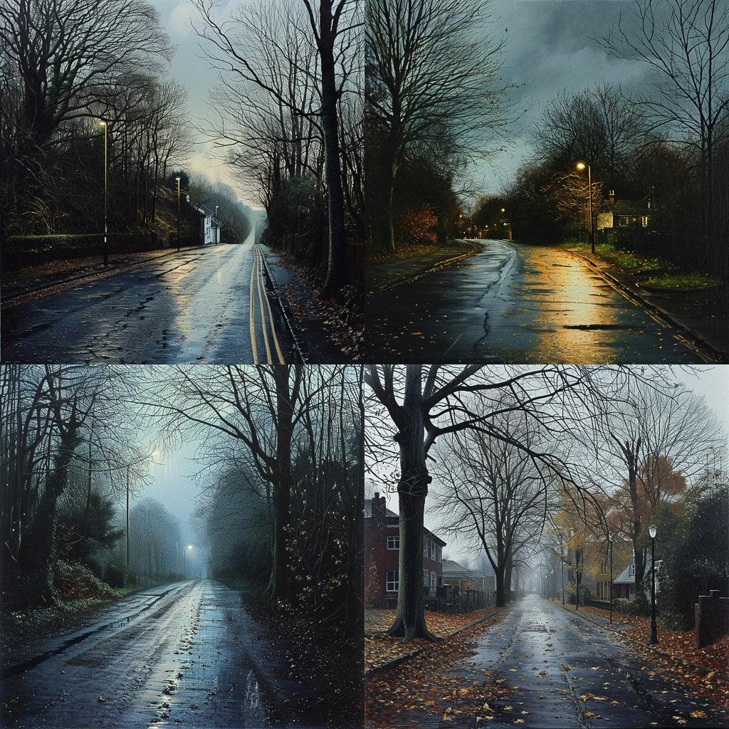 George Shaw style, Midjourney V6, render 1 of 4