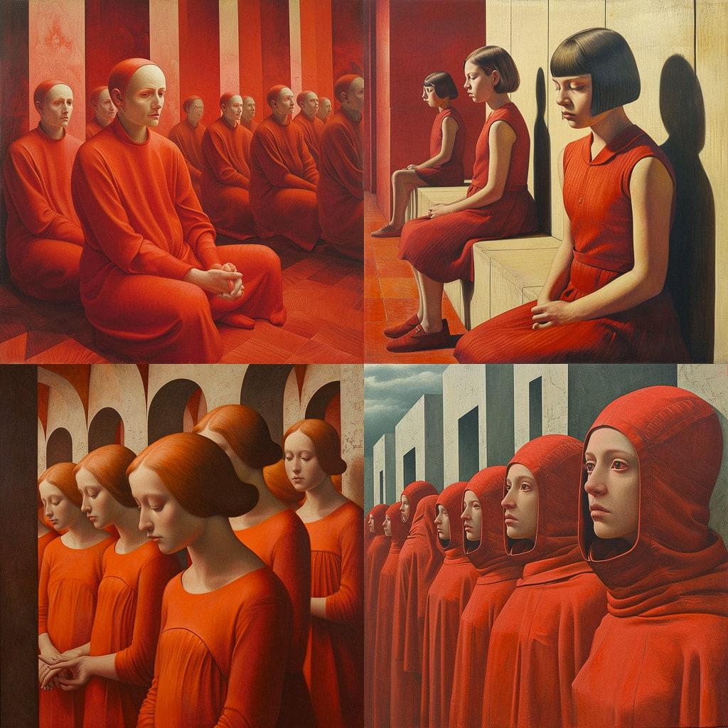 George Tooker style, Midjourney V6, render 1 of 4