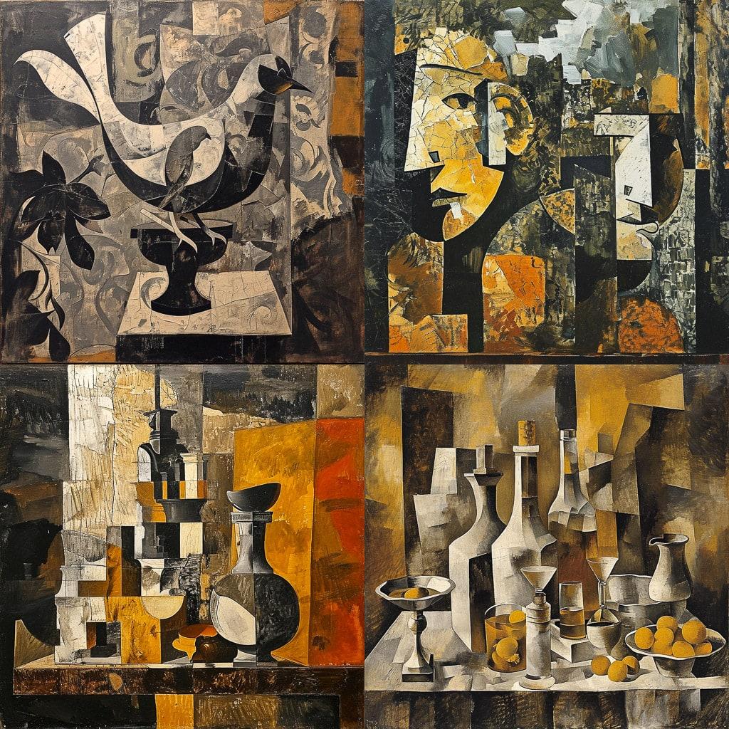 Georges Braque style, Midjourney V6, render 1 of 4