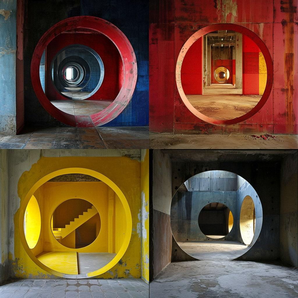 Georges Rousse style, Midjourney V6, render 1 of 4