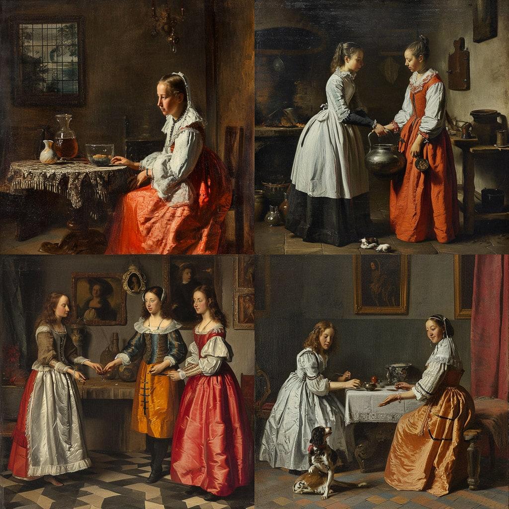 Gerard ter Borch style, Midjourney V6, render 1 of 4