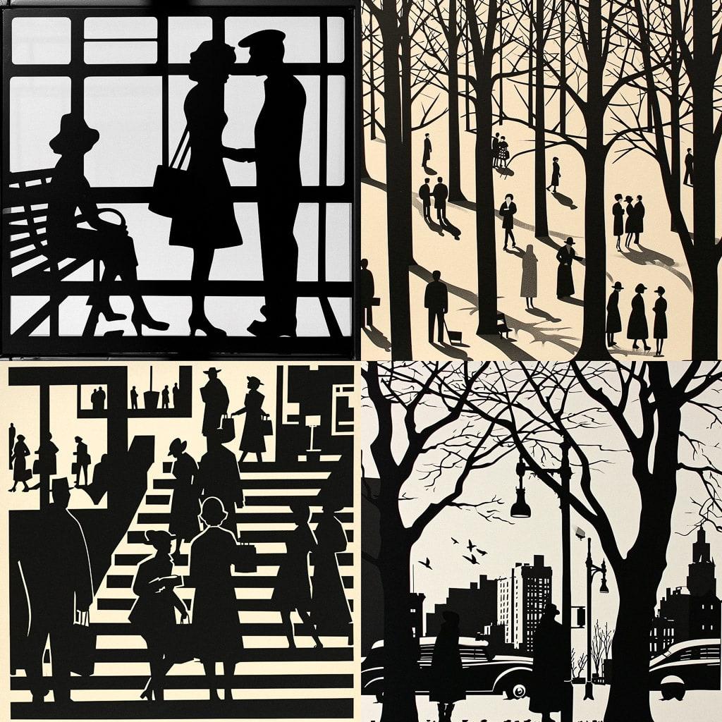 Gerd Arntz style, Midjourney V6, render 1 of 4