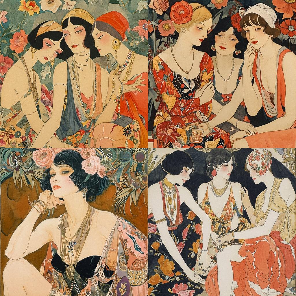 Gerda Wegener style, Midjourney V6, render 1 of 4