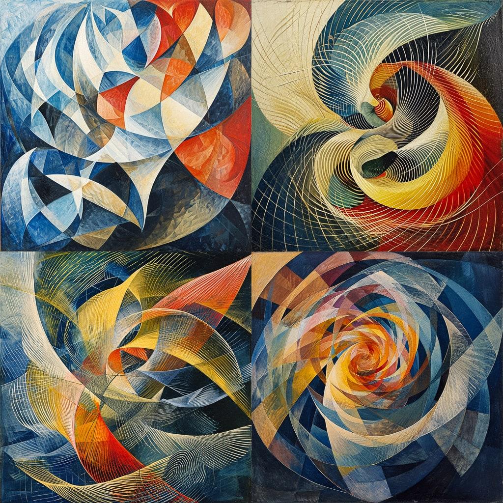 Giacomo Balla style, Midjourney V6, render 1 of 4