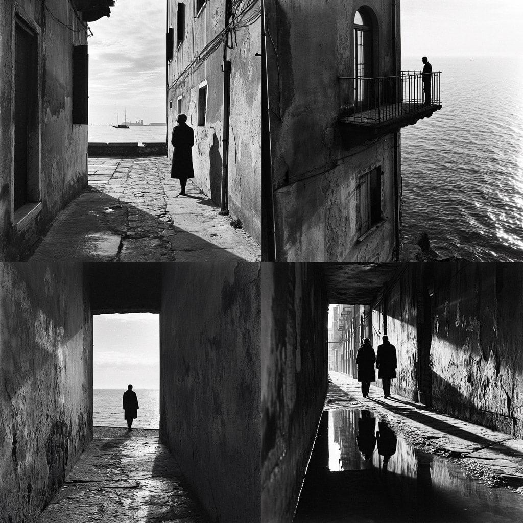 Gianni Berengo Gardin style, Midjourney V6, render 1 of 4