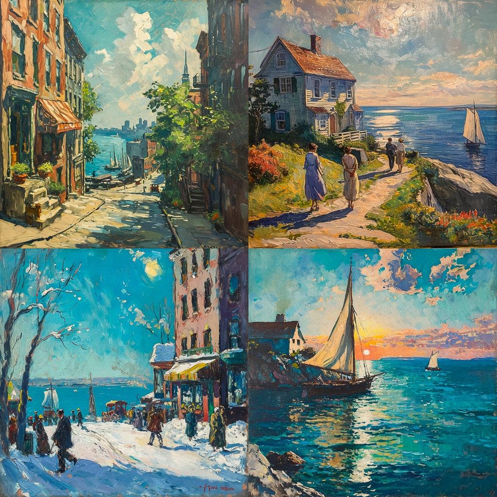 Gifford Beal style, Midjourney V6, render 1 of 4